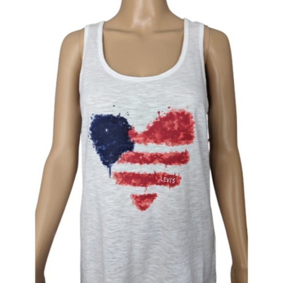 Levi’s American Heart Racerback Tank Top M - Picture 3 of 8